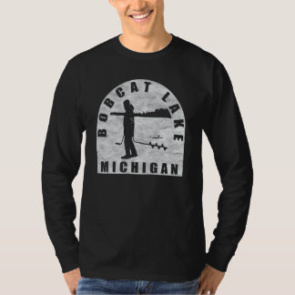 Bobcat Sjö Ice Fishing Michigan T Shirt