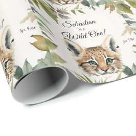 Bobcat Vild One Woodland Animal Birthday Presentpapper