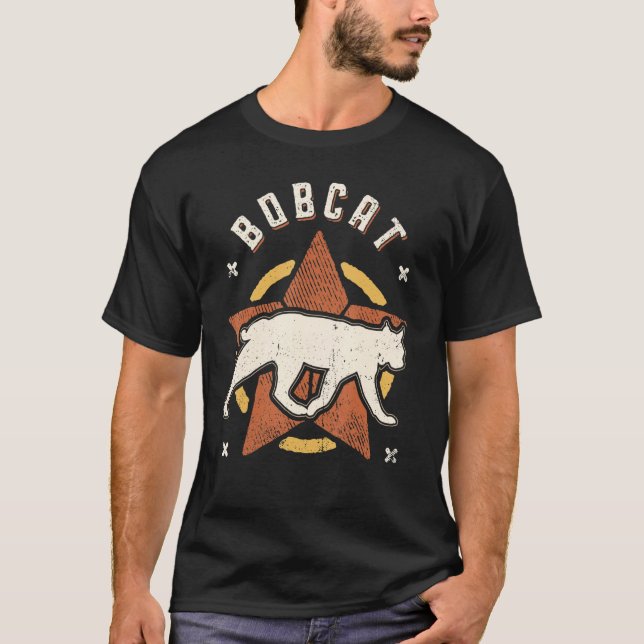 Bobcat Vintage Retro Classic Animal T Shirt (Framsida)