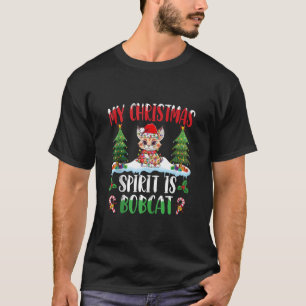 Bobcat Wearing Santa Hat Julafton julandan är T Shirt