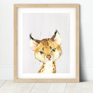 Bobcat Woodland Nursery Konsttryck Poster