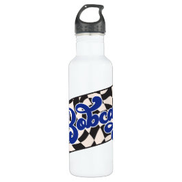 Bobcats Checkerboard Water Bottle: Blue