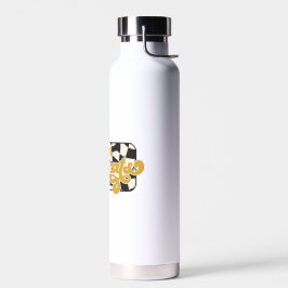 Bobcats Checkerboard Water Bottle: Gold