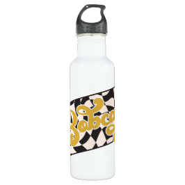 Bobcats Checkerboard Water Bottle: Gold v2