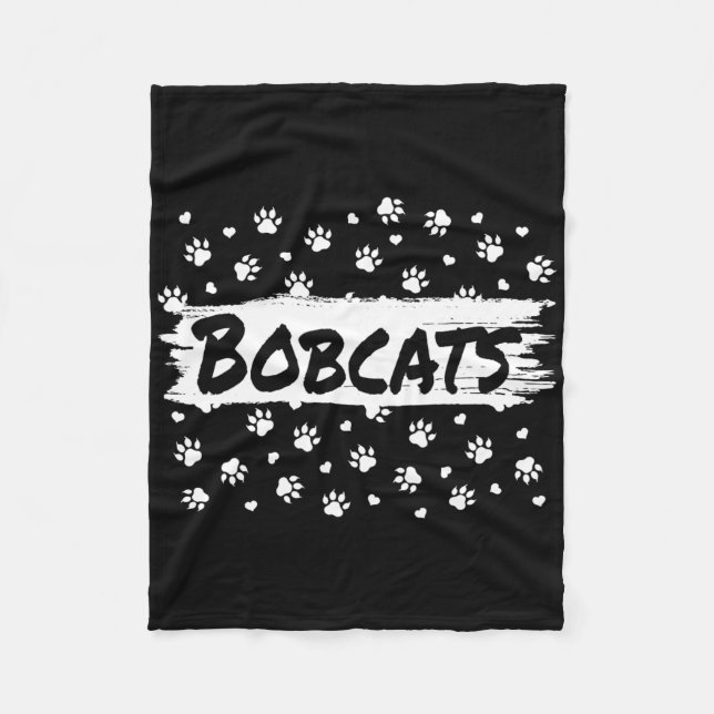 Bobcats Maskot Skolanda Män Kvinnor Leopard Foo Fleecefilt (Framsidan)