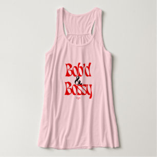Bob'd & Bossy Cute Bob Frisyr Anpassad Tee Linne Med Racerback
