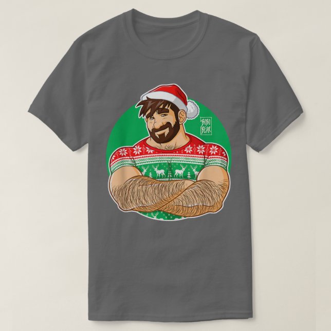 Bobo Bear - Adam Likes Crossing Arms at Xmas parti T Shirt (Design framsida)