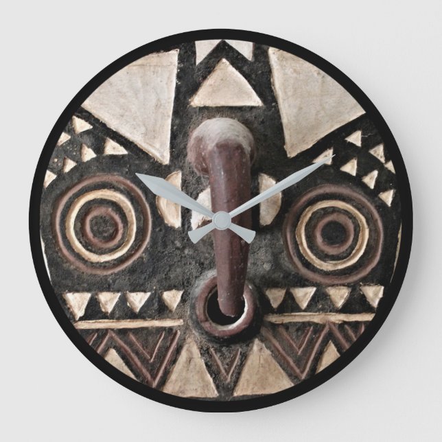 Bobo Bwa Hawk Mask ・ Rund väggklocka (Framsida)
