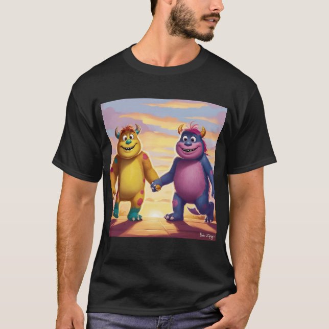 Bobo och Zippy: Bright Friends in a Monster World T Shirt (Framsida)