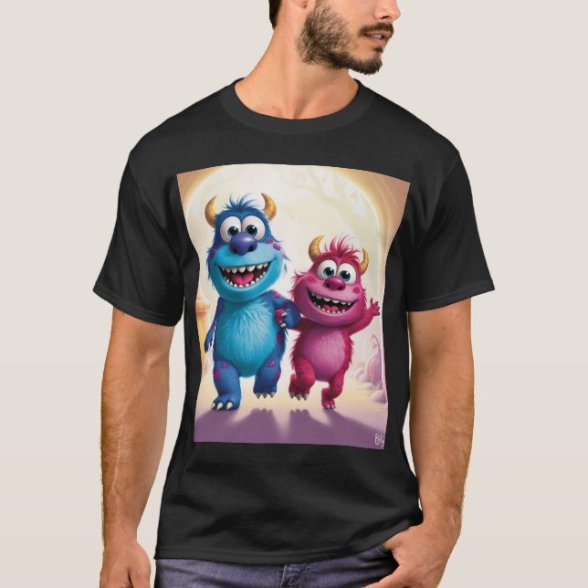 Bobo och Zippy: Bright Friends in a Monster World T Shirt (Framsida)