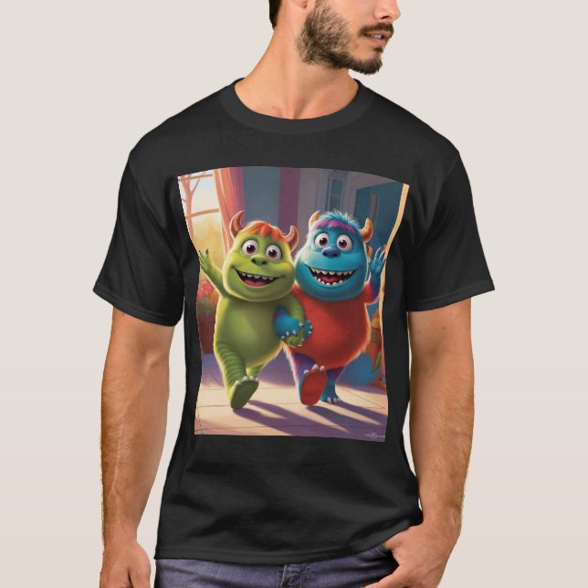 Bobo och Zippy: Bright Friends in a Monster World T Shirt (Framsida)