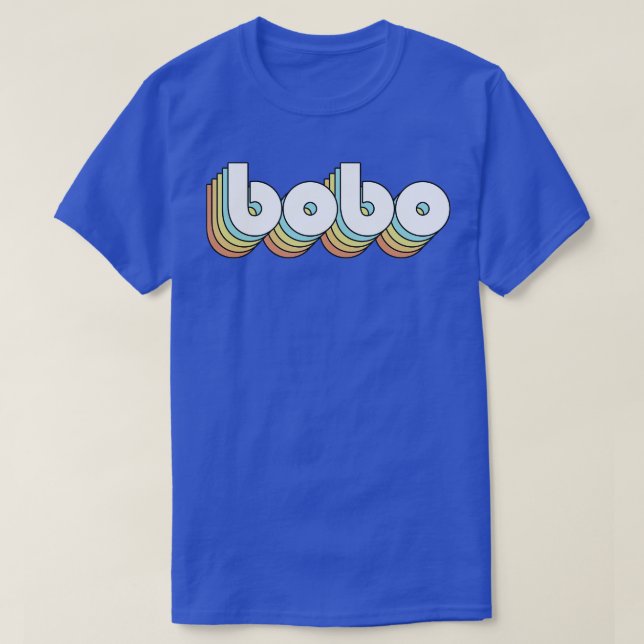 Bobo Retro Regbow Typography Faded Stil T Shirt (Design framsida)