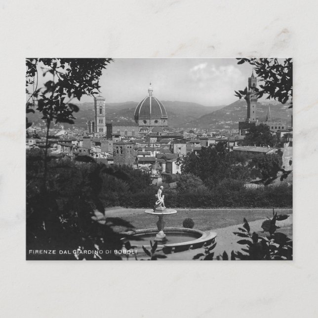 Boboli Gardens Florence Italien Vykort (Framsida)