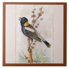 Bobolink Large Bird Ceramic Tile Kakelplatta