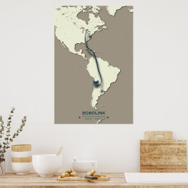 Bobolink Migration Karta - Minimalistisk Vintage B Poster