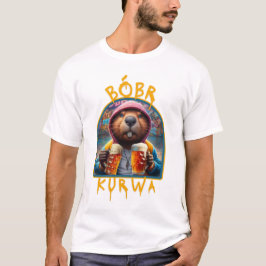 Bóbr Kurwa Drinking Beer T Shirt