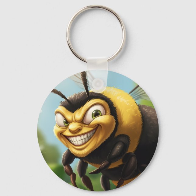 Bob's Bees Sleutelhanger Evil Smile Bee Nyckelring (Framsida)