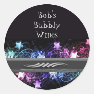 Bob's Bubly Vin Labels Runt Klistermärke