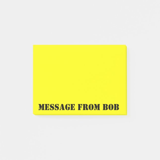 Bob's Notes Dayglow-Gult Post-it Block (Framsida)