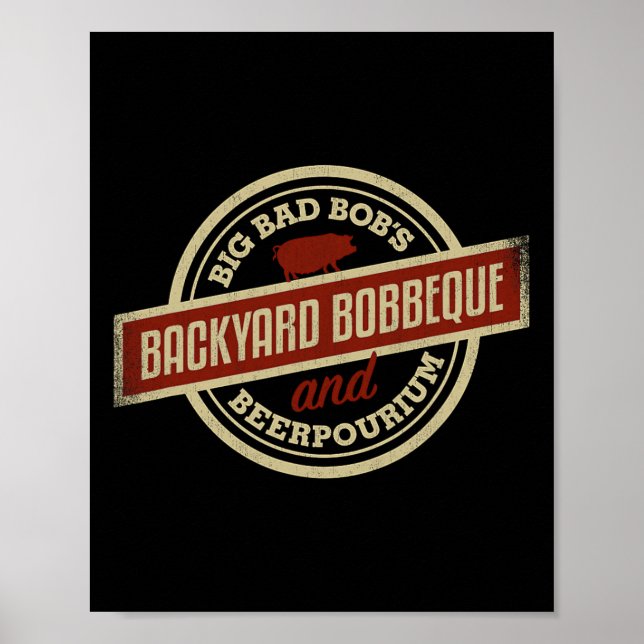 Bobs WHO Byrbecue Byckyard Bbq Logotyp for Griller Poster (Framsidan)