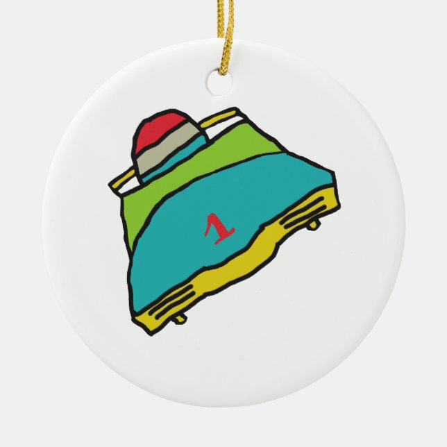 Bobsled Julgransprydnad Keramik (Framsidan)