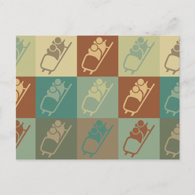 Bobsled Pop Art Vykort (Framsida)