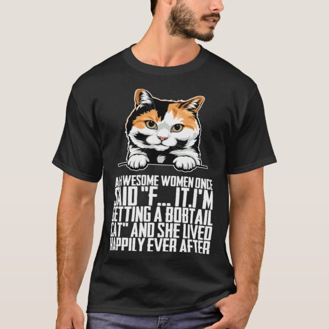 Bobtail  Bobtail-katt  Bobtail-mamma T Shirt (Framsida)