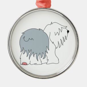 Bobtail Sheepdog Julgransprydnad Metall