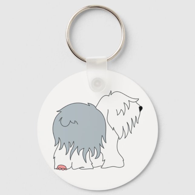 Bobtail Sheepdog Nyckelring (Framsida)