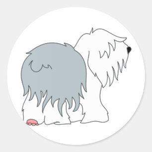 Bobtail Sheepdog Runt Klistermärke