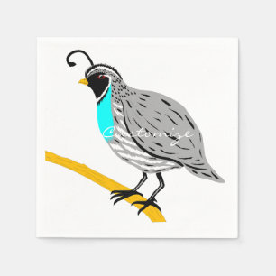 Bobwhite Blue-throated Quail Thunder_Cove Pappersservett
