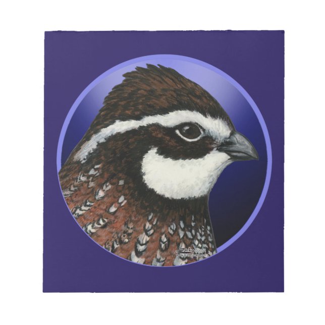 Bobwhite Quail Head Circle Anteckningsblock (Framsida)
