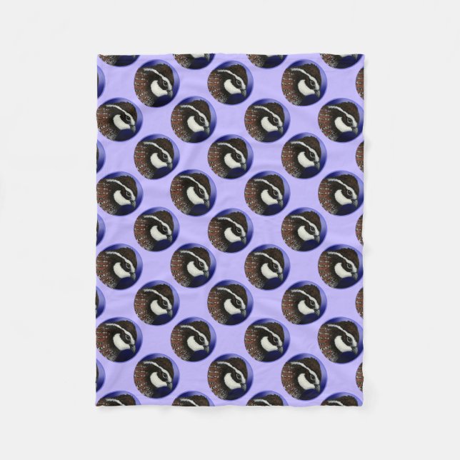 Bobwhite Quail Head Circle Fleecefilt (Framsidan)