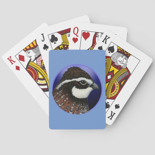 Bobwhite Quail Head Circle Spel Kort (Baksidan)