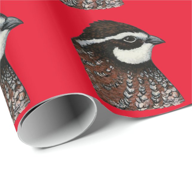 Bobwhite Quail Head Presentpapper (Rullad Hörn)