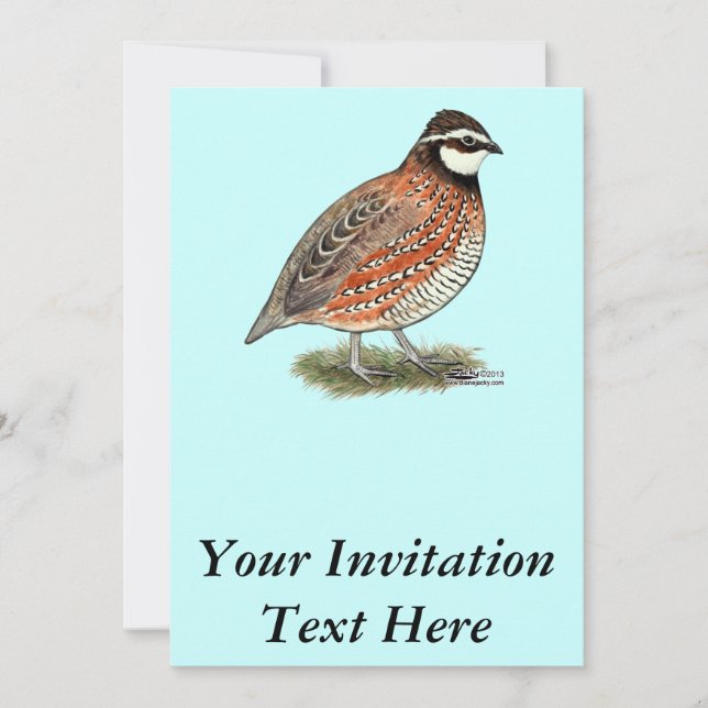 Bobwhite Quail Tupp Inbjudningar (Framsida)
