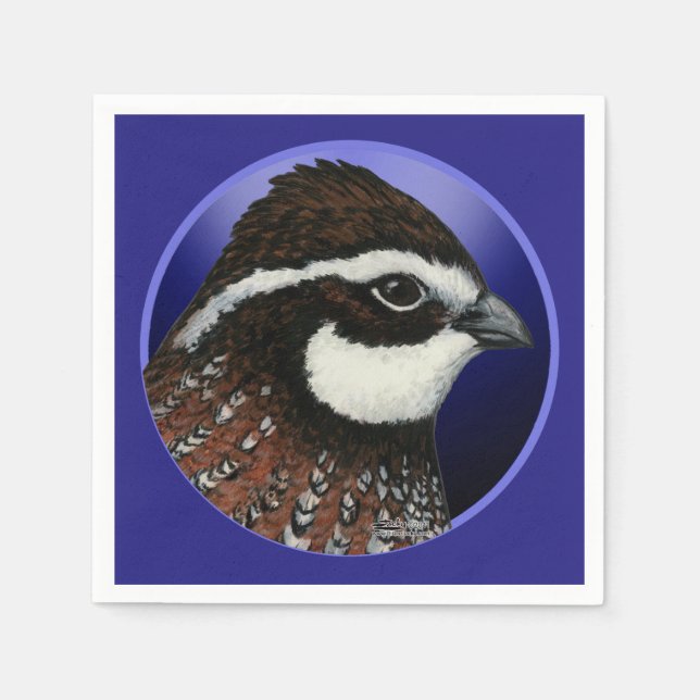 Bobwhite Vaktel Huvud Cirkel Pappersservett (Framsidan)
