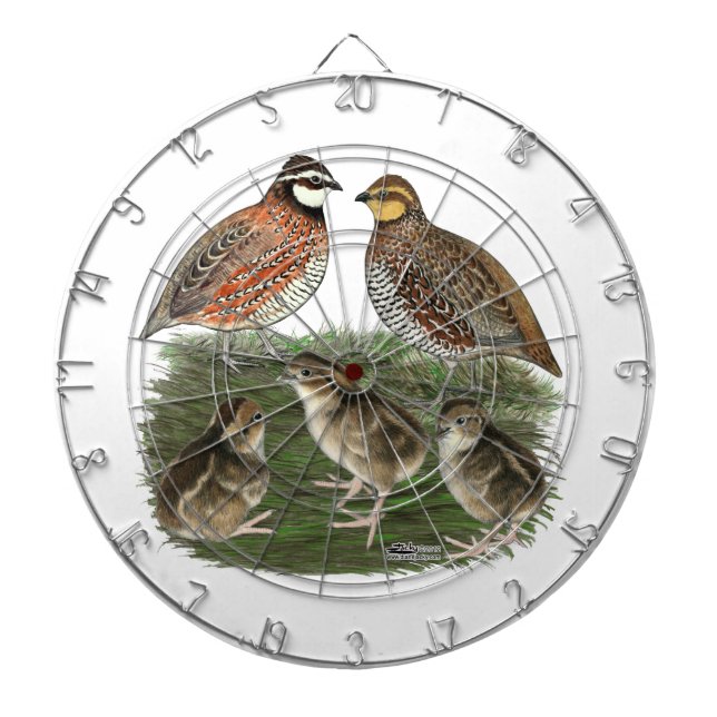 Bobwhite vaktelfamilj darttavla (Framsidan)