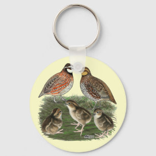 Bobwhite Vaktelfamilj Nyckelring