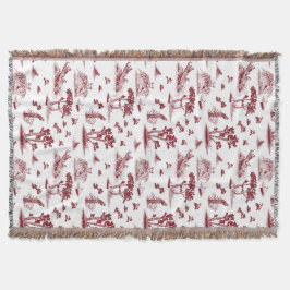 BobwhiteQuail Toile De Jouy Cranberry kast Mysfilt