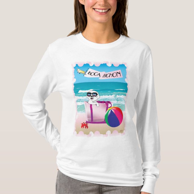 Boca Bichon: Kvinna muff T-tröja Tee (Framsida)