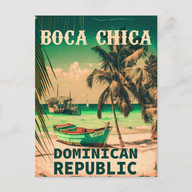 Boca Chica Dominikanska republiken - Retro Vintage Vykort (Framsida)