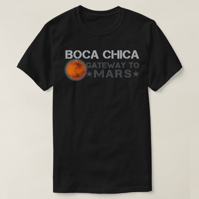 Boca Chica Gatewayen till Mars - uppta Red Pl T Shirt (Design framsida)