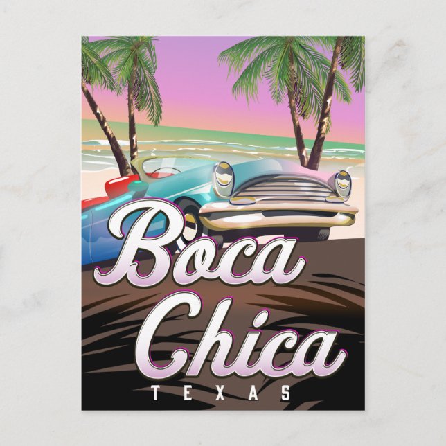 Boca Chica Texas semesteraffisch Vykort (Framsida)