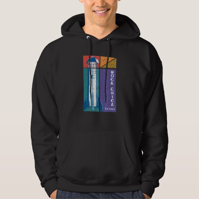 Boca Chica Texas Starship Coola Retro 1 Hoodie (Framsida)