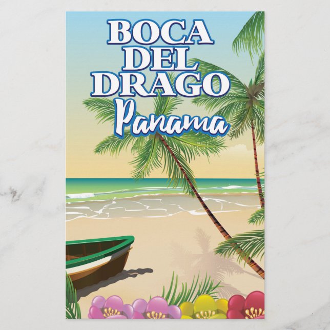 Boca del Drago Panama Strand resemålare affisch Brevpapper (Framsida)