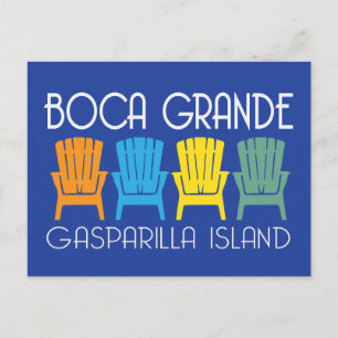 Boca Grande Gasparilla Florida Beach-stolar Vykort