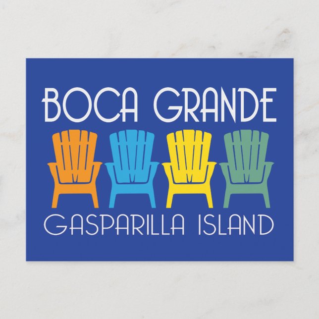 Boca Grande Gasparilla Florida Beach-stolar Vykort (Framsida)