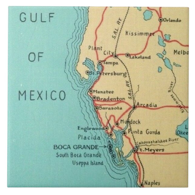 Boca Grande Useppa Ceramic Tile Kakelplatta (Framsidan)