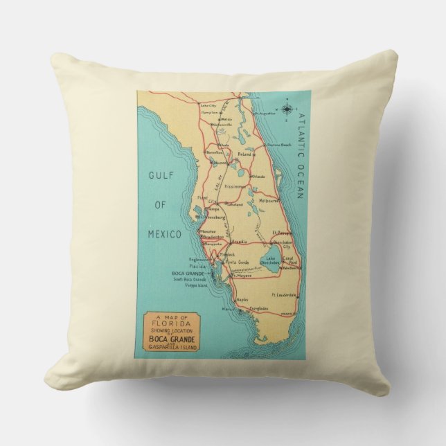 Boca Grande & Useppa Florida Dekorativ kudde (Framsida)